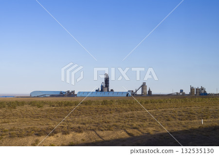 A cement factory on the vast steppes of Kazakhstan / Khantau, Zhambyl, KZ 132535130