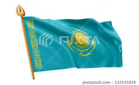 Flag of Kazakhstan 3d render 6 Flag of Kazakhstan 3d render 6 132535834