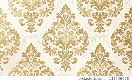 AI圖像：優雅的金色圖案背景素材 132536078