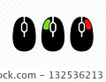 Computer mouse, clicking, mouse click, graphic design. Left key and right key, vector design and illustration 132536213