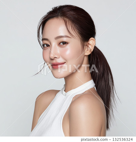 Portrait of an Asian woman perfect for skin care images 132536324