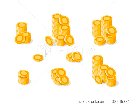 Golden coins stack,Money stacks financial elements Golden coins stack,Money stacks financial elements 132536885