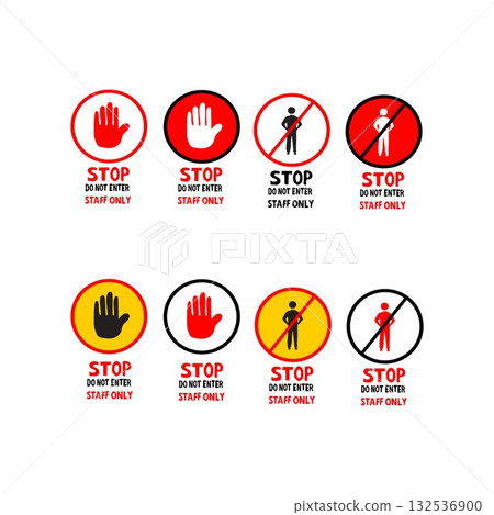 Staff Only Warning Sign 132536900