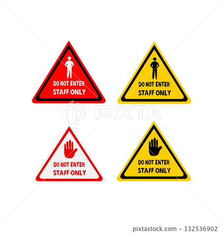 Staff Only Warning Sign Staff Only Warning Sign 132536902