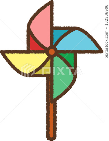 Hand-drawn simple icon illustration: Pinwheel Hand-drawn simple icon illustration: Pinwheel 132536906