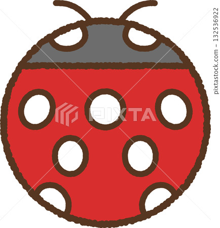 Simple hand-drawn icon illustration: Ladybug 132536922