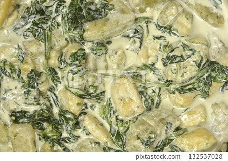 Close Up Creamy Gnocchi Dish Close Up Creamy Gnocchi Dish 132537028