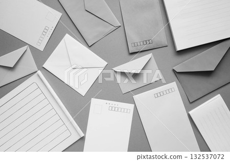 信紙信封和明信片季節性新聞賀卡 132537072