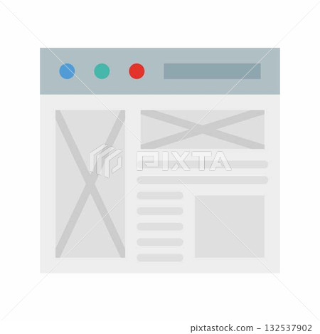 Wireframe Layout icon vector image. Suitable for mobile apps, web apps and print media. Wireframe Layout icon vector image. Suitable for mobile apps, web apps and print media. 132537902