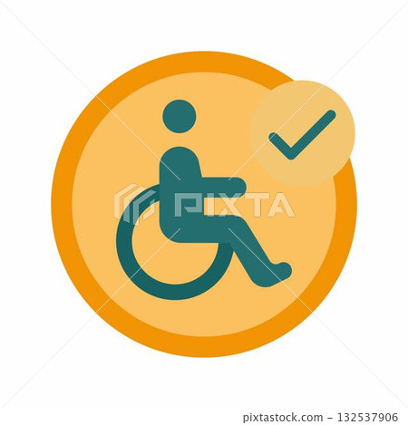 Wheelchair Access icon vector image. Suitable for mobile apps, web apps and print media. Wheelchair Access icon vector image. Suitable for mobile apps, web apps and print media. 132537906