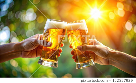 AI image: Toasting with glasses of beer 132537929