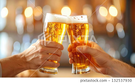 AI image: Toasting with glasses of beer 132537930