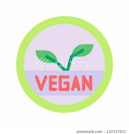 Vegan Leaf Badge icon vector image. Suitable for mobile apps, web apps and print media. Vegan Leaf Badge icon vector image. Suitable for mobile apps, web apps and print media. 132537972