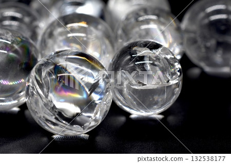 Macro photography of rainbow crystal 132538177