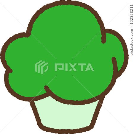Hand-drawn simple icon illustration: Broccoli Hand-drawn simple icon illustration: Broccoli 132538211