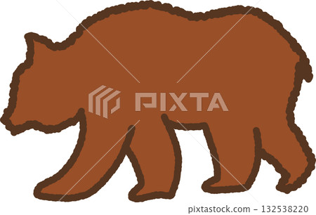 手繪簡約圖示插圖：熊的輪廓 132538220
