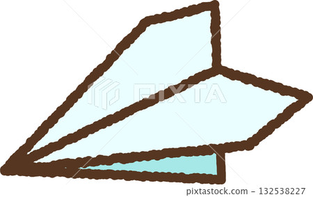 Hand-drawn simple icon illustration: Paper airplane 132538227