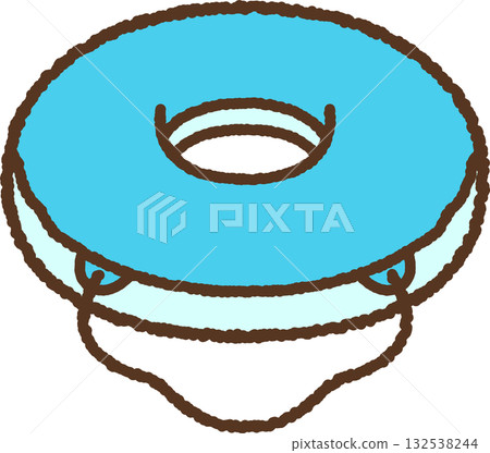 Simple hand-drawn icon illustration: swim ring 132538244