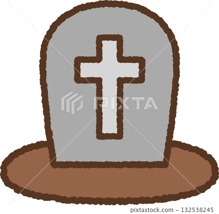 簡單的手繪圖示插圖：墳墓 132538245