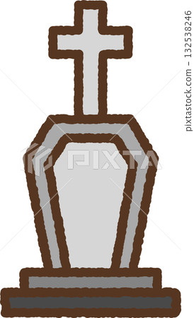 簡單的手繪圖示插圖：墳墓 132538246