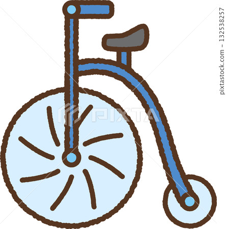 手繪簡約圖示插圖：馬戲團自行車 132538257