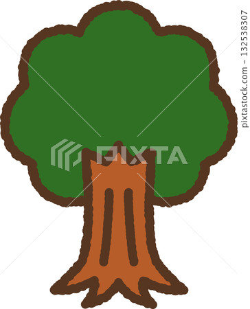 手繪簡約圖示插圖：樹 132538307