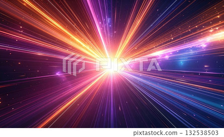 AI Image: Colorful light spreading radially AI Image: Colorful light spreading radially 132538503