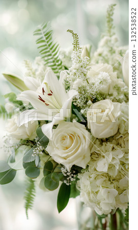 優雅的白色花束 132538522