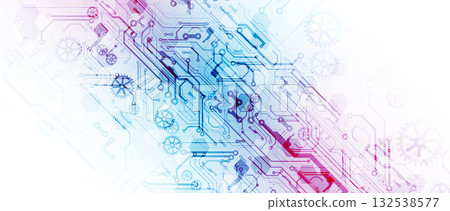 Technology abstract background. Hand drawn vector. Technology abstract background. Hand drawn vector. 132538577