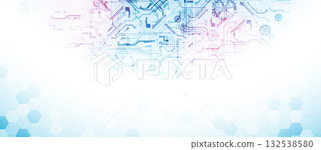 Technology abstract background. Hand drawn vector. 132538580