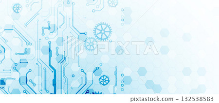 Technology abstract background. Hand drawn vector. 132538583