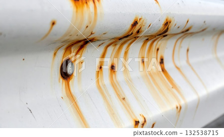 AI Image: Rusty white guardrail 132538715