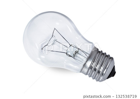 Incandescent light bulb close up 132538719