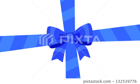 Blue ribbon bow knot. Hand drawn trendy flat style isolated Blue ribbon bow knot. Hand drawn trendy flat style isolated 132539776