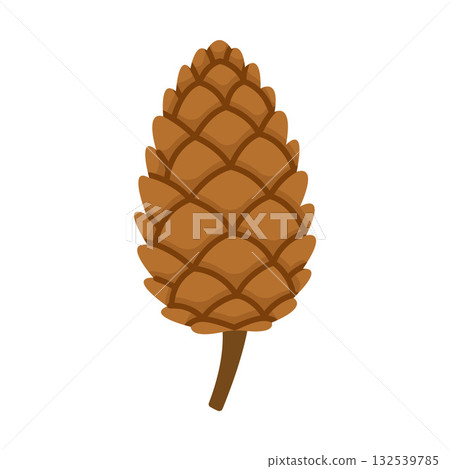 Pine cone. Hand drawn trendy flat style isolated Pine cone. Hand drawn trendy flat style isolated 132539785