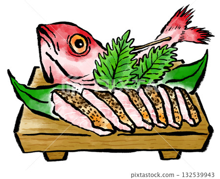 黑喉鱸魚生魚片 黑喉鱸魚生魚片 132539943