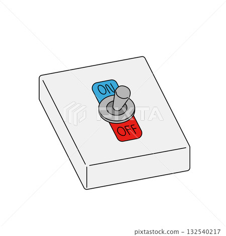 Illustration of a toggle switch turned off 132540217