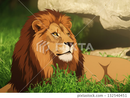 Lion looking into the distance Lion looking into the distance 132540451