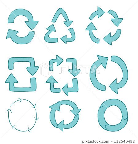Simple circular arrow icon set Simple circular arrow icon set 132540498