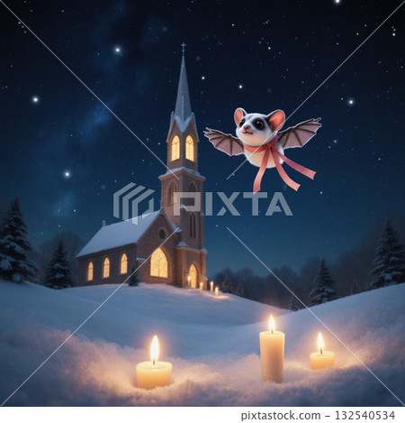 雪夜的教堂 132540534