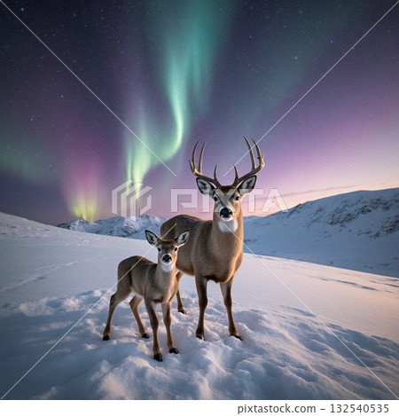 可愛的鹿，形狀像極光 132540535