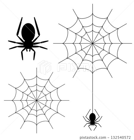 萬聖節蜘蛛和蜘蛛網插圖集 132540572