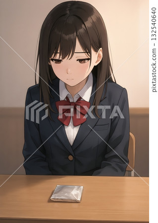 A high school girl is worried because her boyfriend won't use a condom even though she's still in high school. A high school girl is worried because her boyfriend won't use a condom even though she's still in high school. 132540640