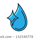Clear water drop icon. Aqua or liquid thin line illustration. Clear water drop icon. Aqua or liquid thin line illustration. 132540778