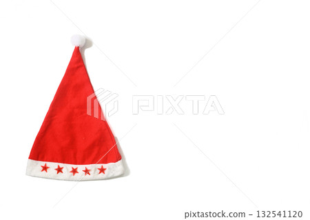 Christmas sparkling Santa Claus hat on white background. Christmas sparkling Santa Claus hat on white background. 132541120