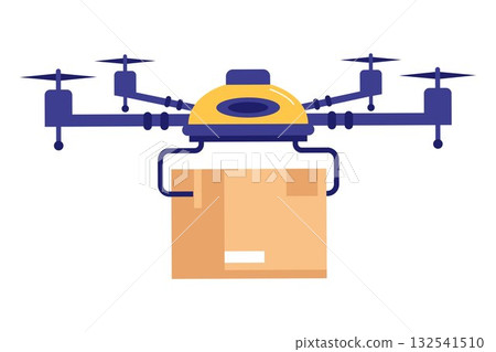 Illustration of Drone Delivery Service 132541510