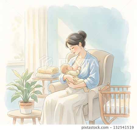 Mother breastfeeding her baby 132541519