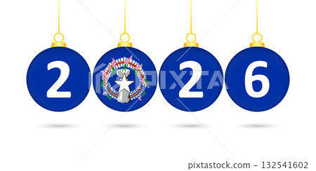 Northern Mariana Islands Flag Christmas Balls 2026 Decoration. 132541602