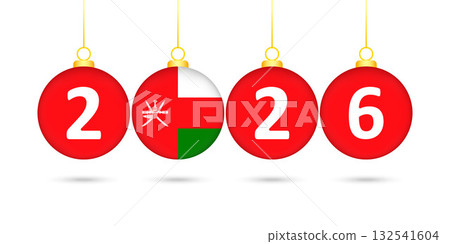 Oman Flag Christmas Balls 2026 Decoration. 132541604