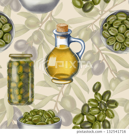 olive, watercolor, oil 132541716
